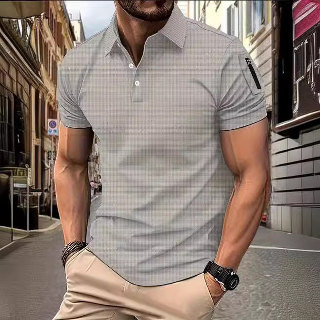 Herren Poloshirt mit modernem Muster Echoarchiv