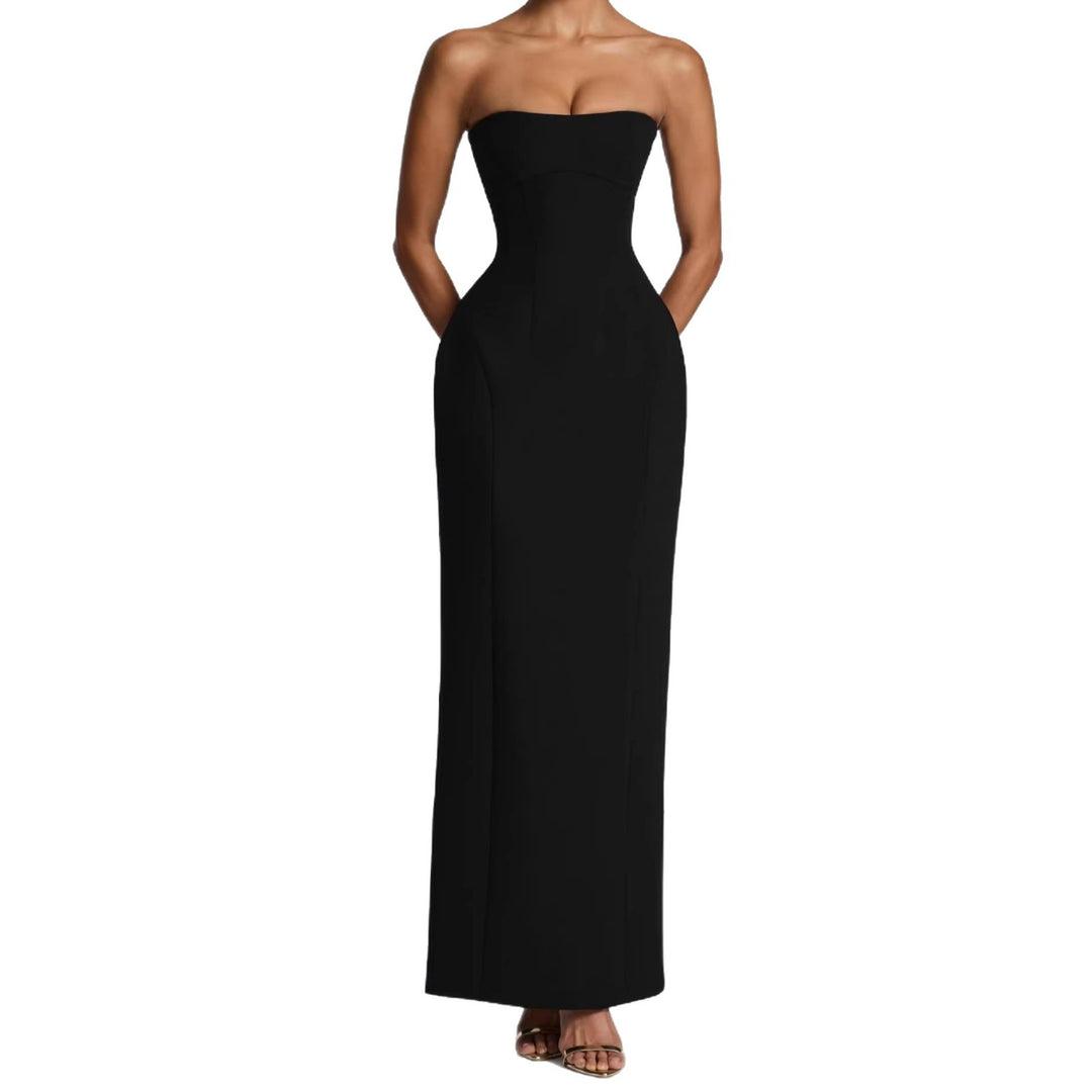 Damen Elegantes Cocktailkleid mit schulterfreiem Schnitt Echo Archiv