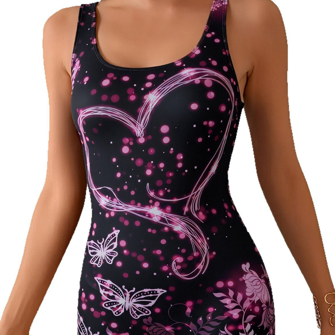 Damen Sportlicher Schwimmanzug mit modernem Druck Echo Archiv