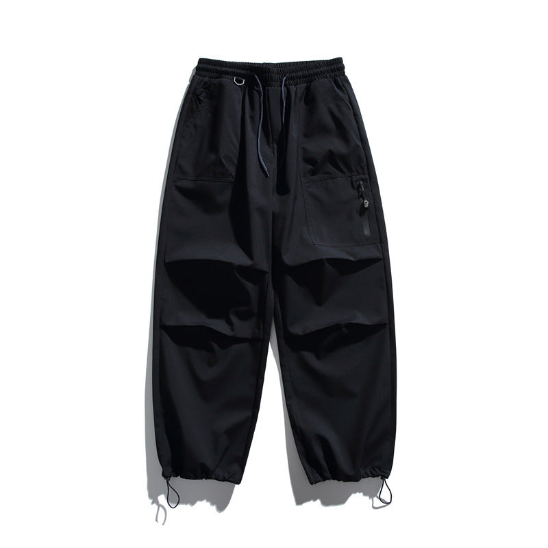 Unisex Technische Cargo-Joggerhose mit elastischem Bund, Reißverschlusstasche und Kordelzug Echoarchiv