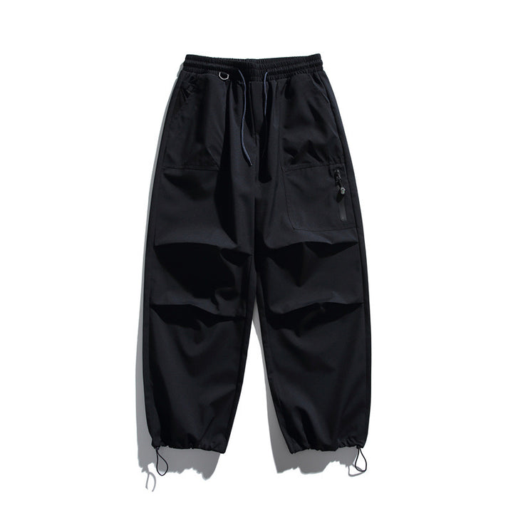 Unisex Technische Cargo-Joggerhose mit elastischem Bund, Reißverschlusstasche und Kordelzug Echoarchiv