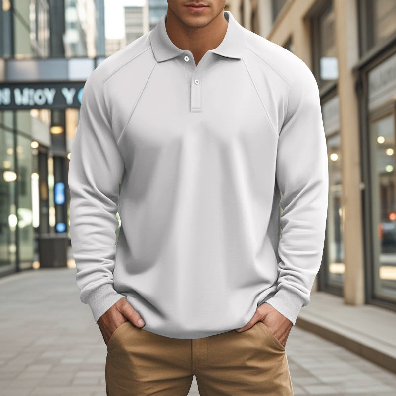 Herren Sportliches Langarmpoloshirt mit modernem Strukturdesign und bequemen Bündchen Echoarchiv