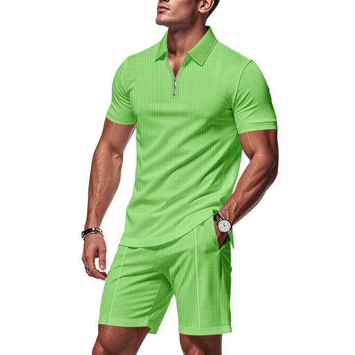 Herren sportliches Polo-Outfit mit Kurzarm und praktischen Taschen Echoarchiv