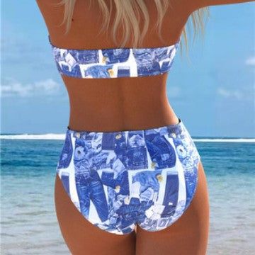 Damen Bikini-Set mit elegantem Bandeau-Oberteil und hochgeschnittenen Shorts Echo Archiv