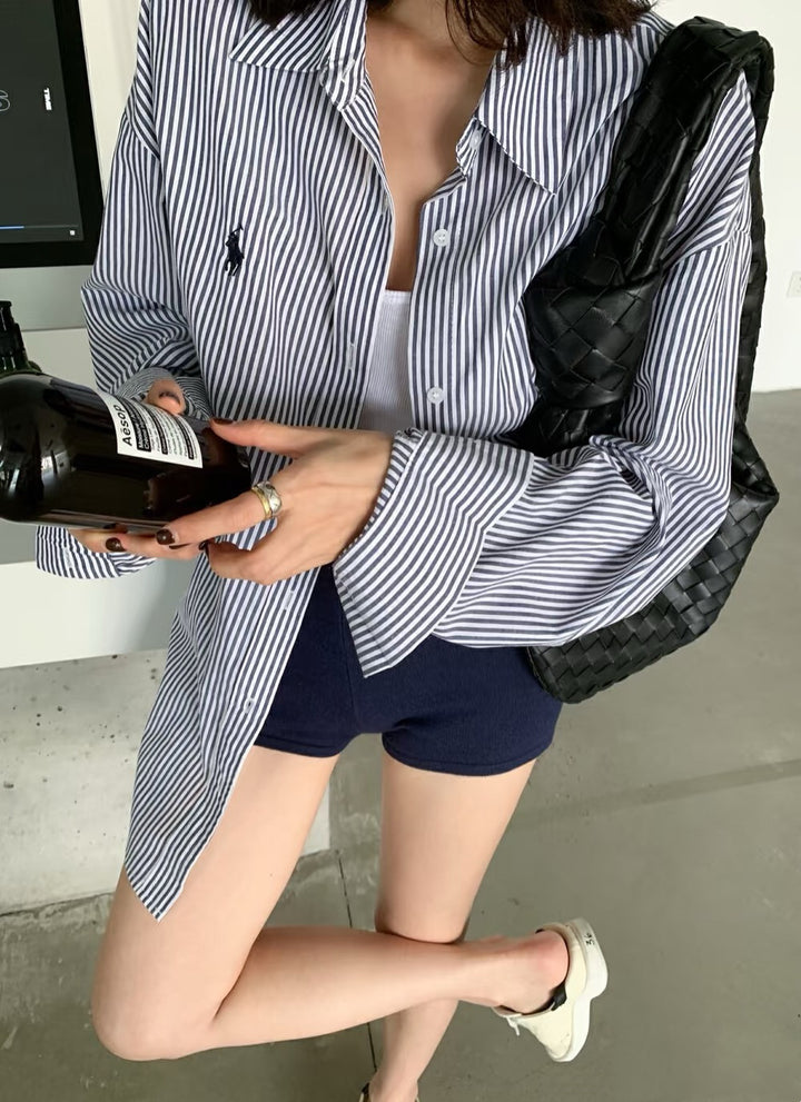 Damen Gestreiftes Button-Down Hemd Echo Archiv