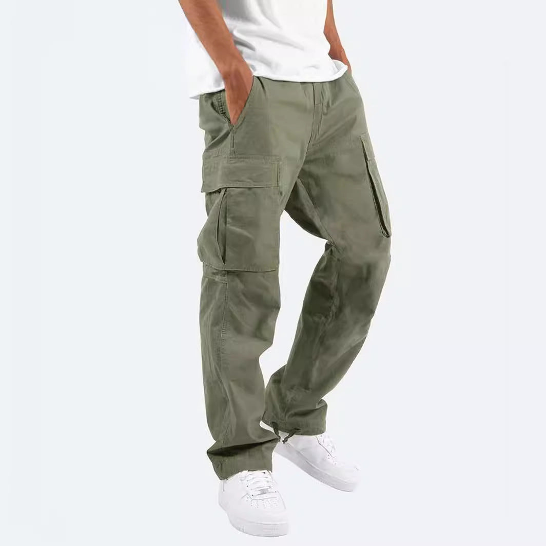 Herren nan lässige Baumwoll Cargo-Hose mit Multi-Taschen und verstellbarem Saum Echo Archiv
