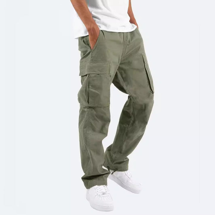 Herren nan lässige Baumwoll Cargo-Hose mit Multi-Taschen und verstellbarem Saum Echo Archiv