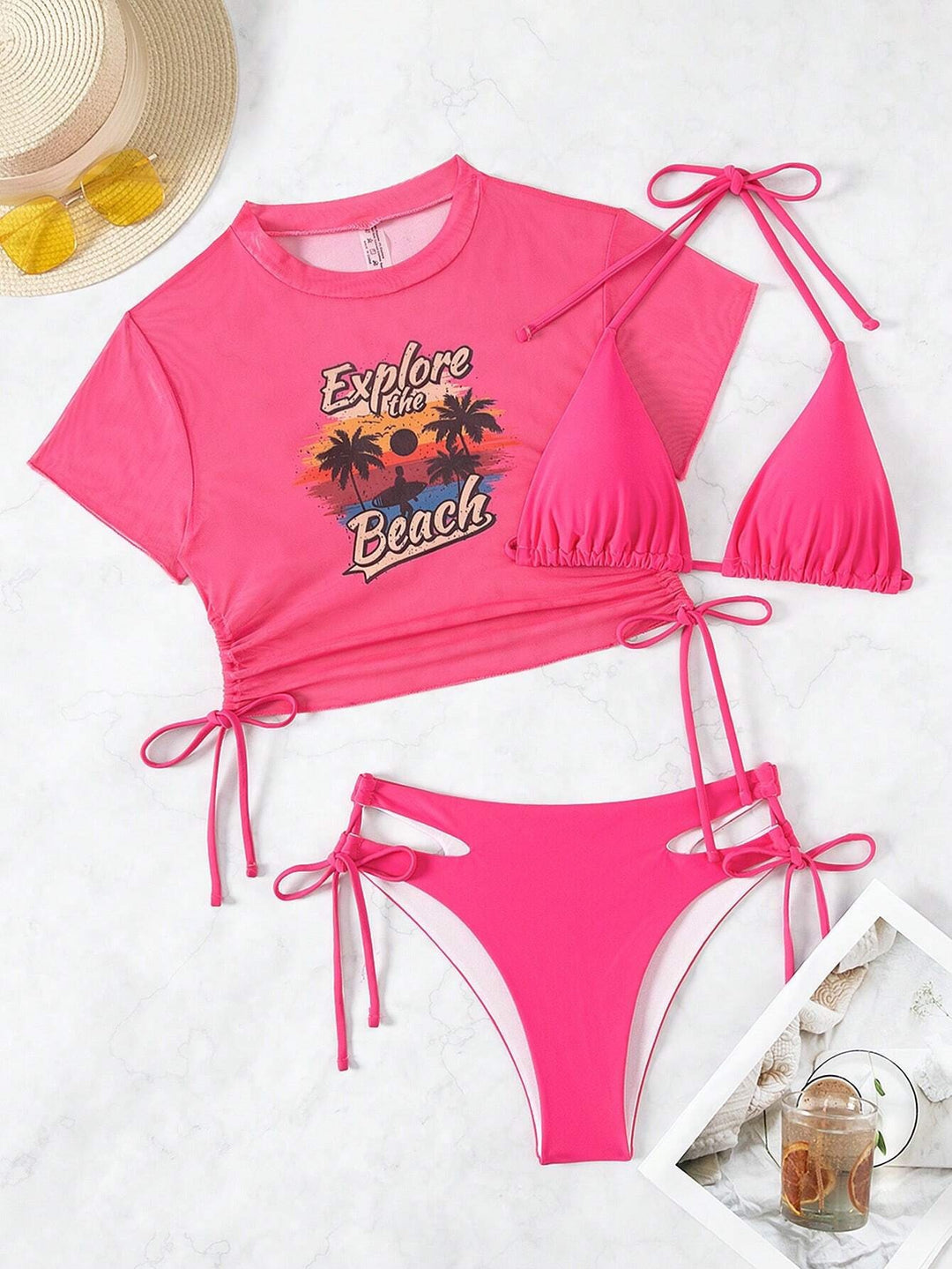 Damen Bikiniset mit modischem Crop-Top Echo Archiv