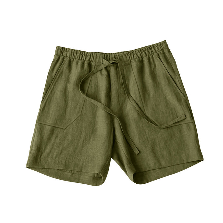 Herren bequeme Leinen-Shorts mit elastischem Bund und praktischen Taschen Echoarchiv