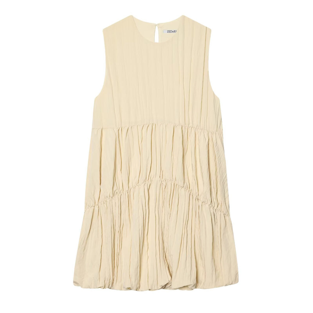 Damen luftiges Maxikleid mit plissierten Details und schmeichelndem Schnitt Echo Archiv
