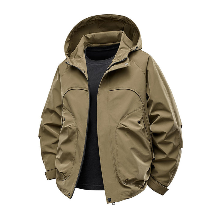 Herren technische Softshell-Utilityjacke mit Kapuze wasserabweisend und Multifunktionstaschen Echo Archiv