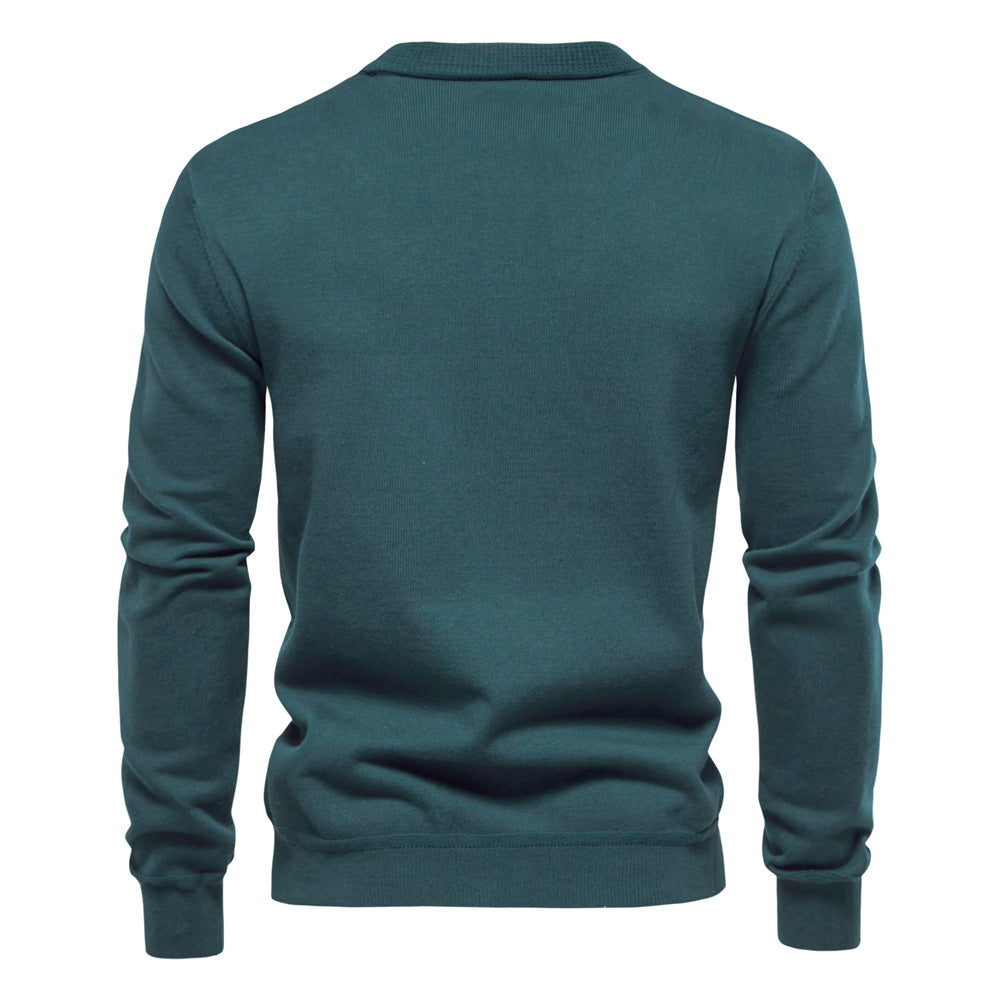 Herren Strickjacke mit V-Ausschnitt und modischen Holzknöpfen Echoarchiv