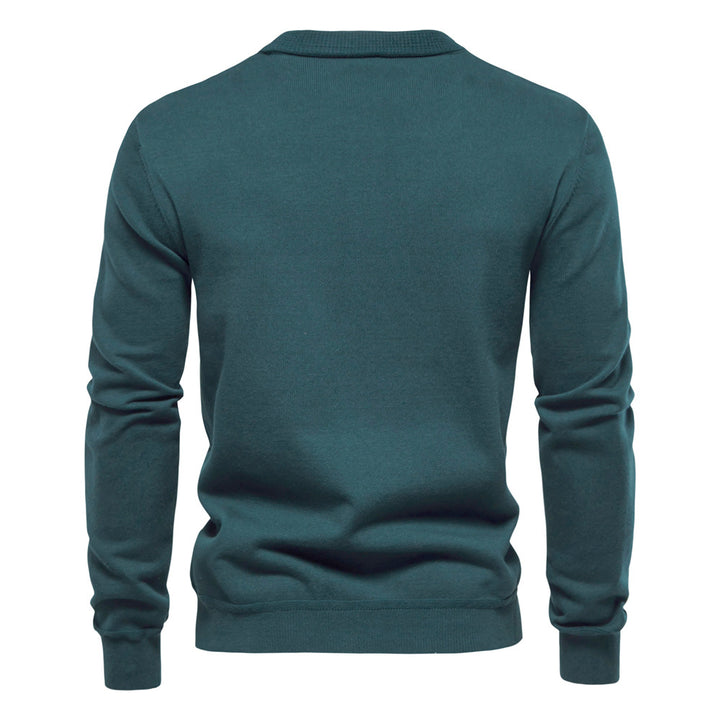 Herren Strickjacke mit V-Ausschnitt und modischen Holzknöpfen Echoarchiv
