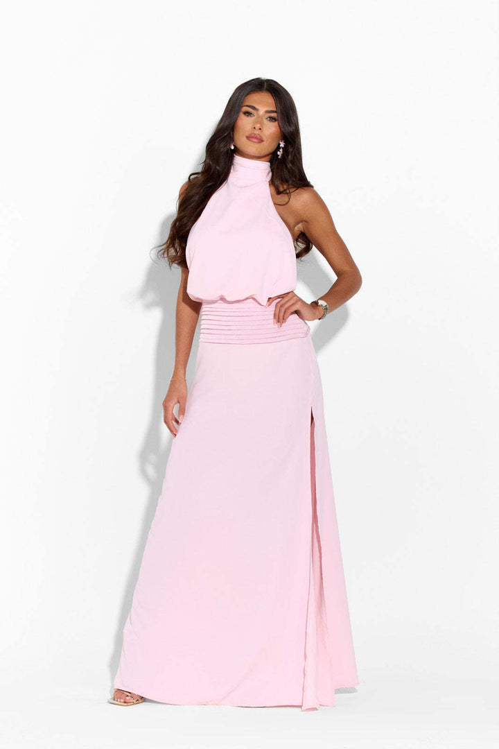 Damen Elegantes Maxikleid mit hochgeschlossenem Design und fließendem Fall Echo Archiv