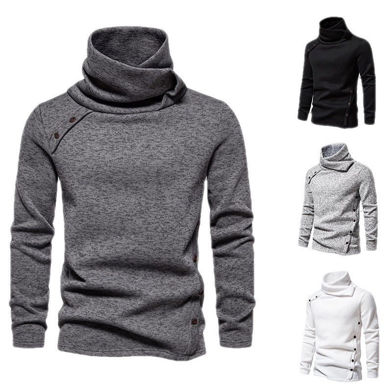Herren nan Strickpullover mit großem Schalkragen, asymmetrischer Knopfleiste und schmaler Silhouette Echo Archiv