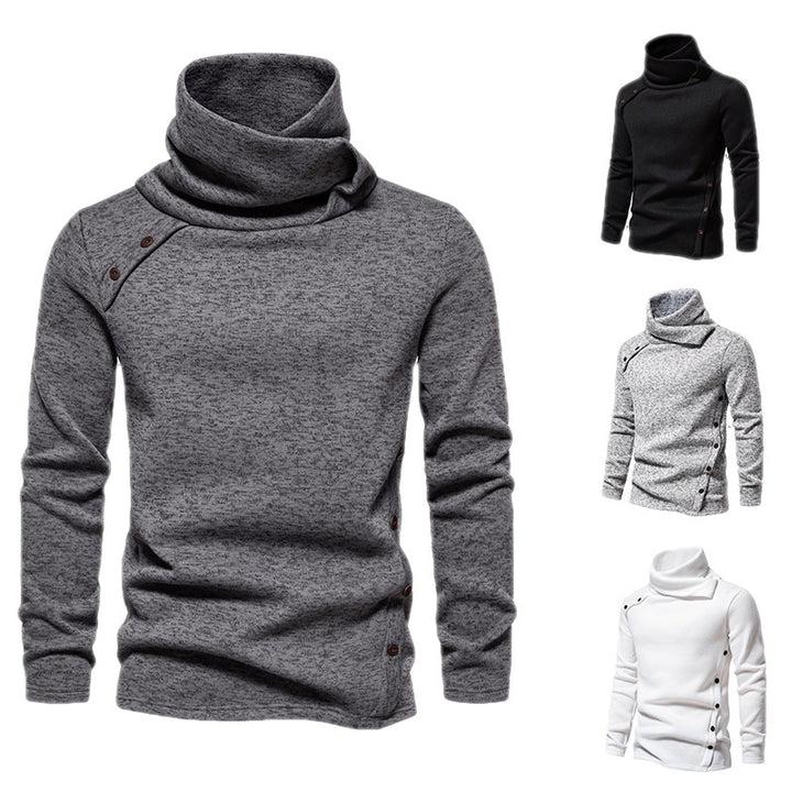 Herren nan Strickpullover mit großem Schalkragen, asymmetrischer Knopfleiste und schmaler Silhouette Echo Archiv