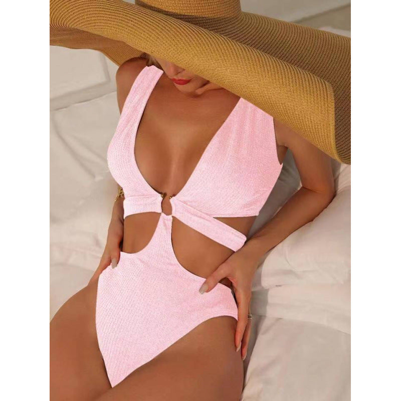 Damen Cut-Out Badeanzug mit elegantem Wickeldetail Echo Archiv