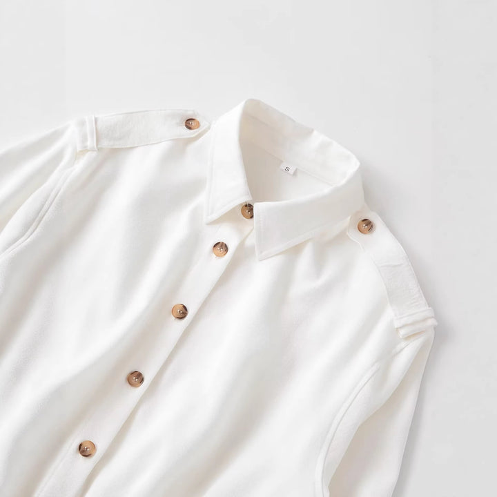Damen Cropped-Hemdjacke mit Epauletten und taillierenden Abnähern Echoarchiv
