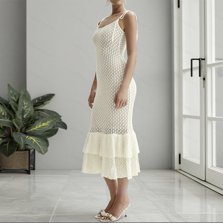 Damen Häkelkleid mit voluminösem Rüschenbesatz Echo Archiv