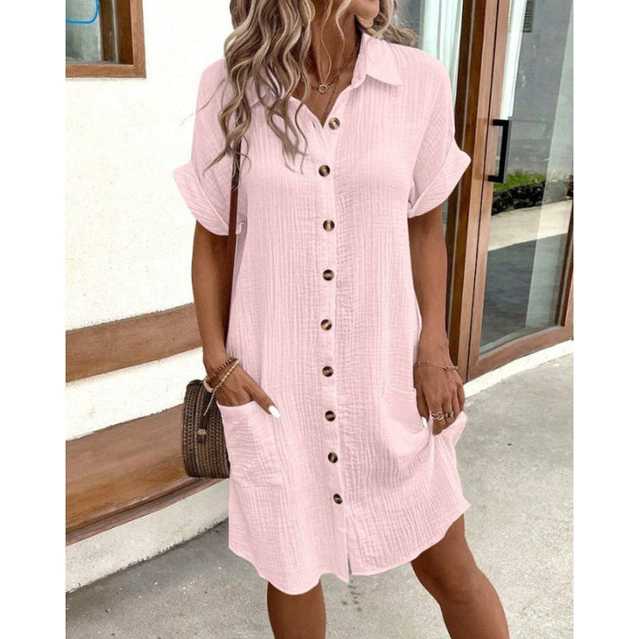 Damen Hemdkleid mit Knopfleiste und praktischen Taschen – Lunéa