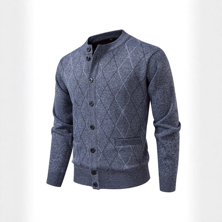 Herren Strickjacke mit modernem Rautenmuster Echoarchiv