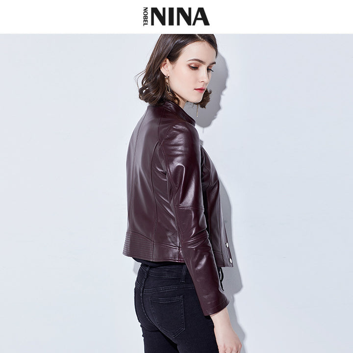 Damen Trendige Bikerjacke aus hochwertigem Leder Echo Archiv
