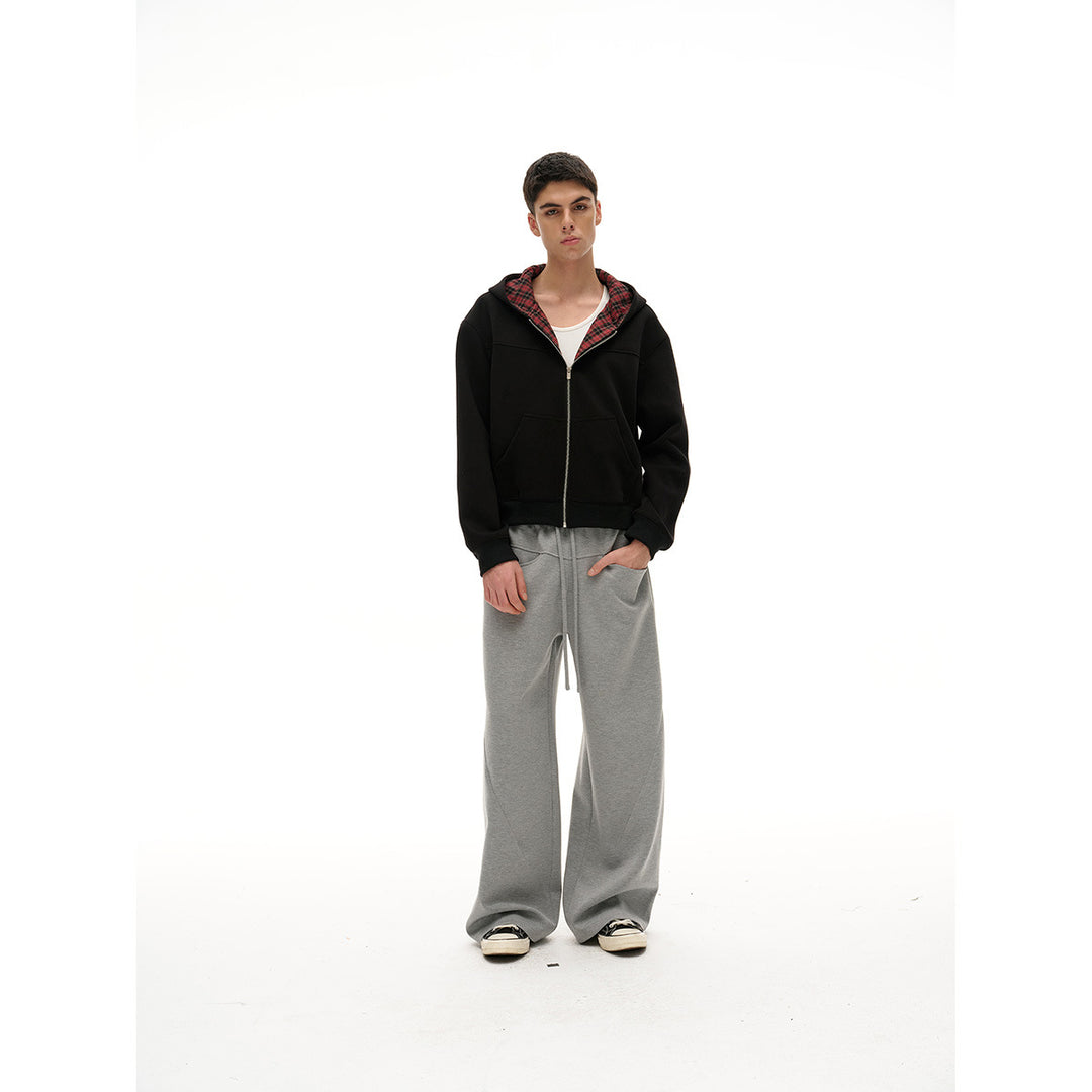 Unisex Kapuzenjacke mit Karofutter und durchgehendem Reißverschluss Echoarchiv