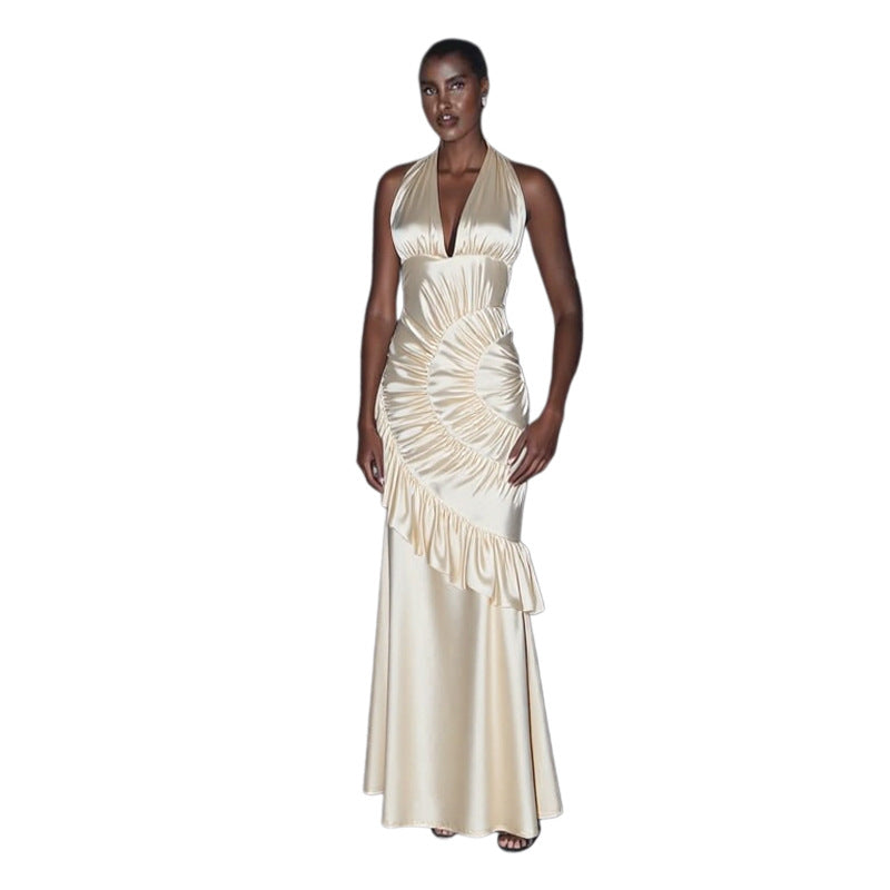 Damen Elegantes Maxikleid mit asymmetrischem Schnitt und raffinierten Drapierungen Echo Archiv