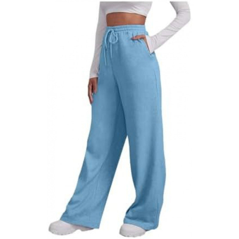 Damen nan fließende High-Waist Palazzo-Loungehose aus leichtem Jersey mit Elastikbund und praktischen Eingrifftaschen Echo Archiv