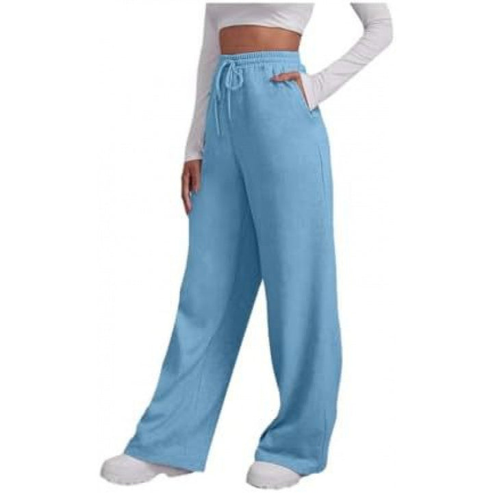 Damen nan fließende High-Waist Palazzo-Loungehose aus leichtem Jersey mit Elastikbund und praktischen Eingrifftaschen Echo Archiv
