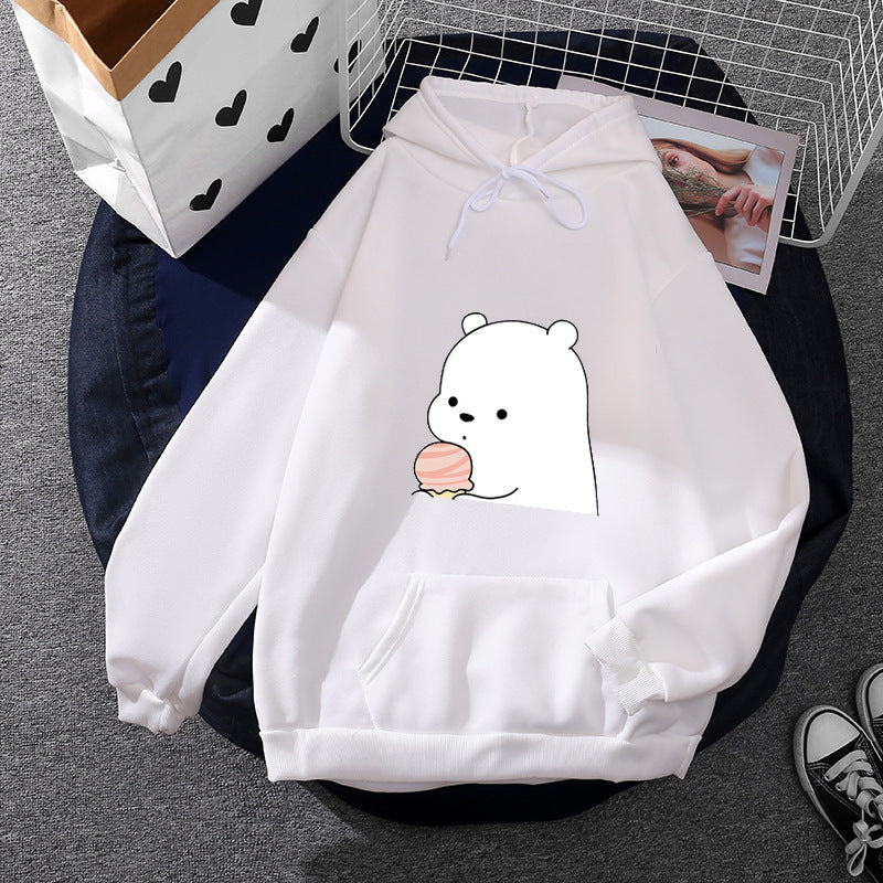 Damen oversized Kapuzenpullover im Streetstyle mit weichem Fleece-Innenfutter, Kängurutasche und farbenfrohem Cartoon-Katzen-Planet-Print – Auréline