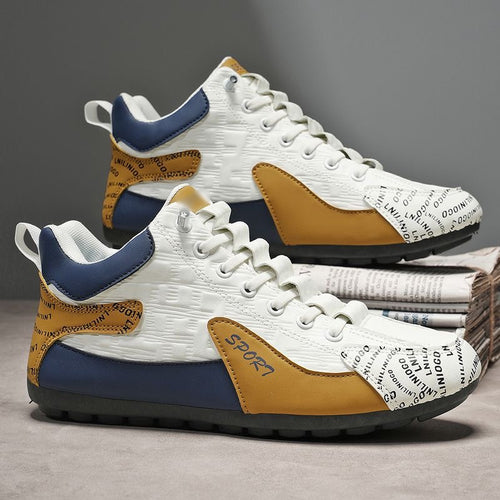 Herren Moderne leichte Schnür-Sneaker mit gepolstertem Kragen und kontrastierenden Overlays Echoarhiv – Norré