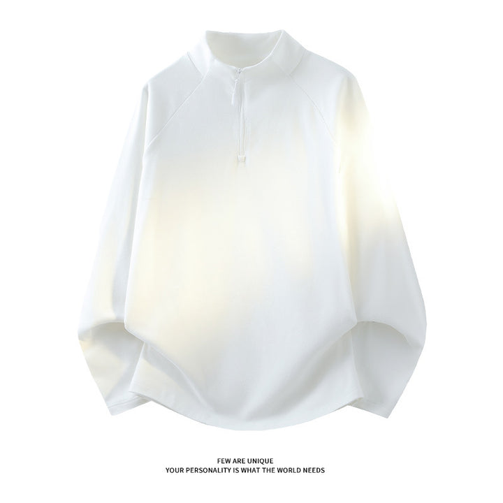 Unisex Oversize-Mockneck-Halbzip-Sweatshirt aus Mikrofleece mit abgerundetem Saum Echo Archiv