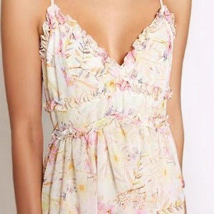 Damen Maxikleid mit floralen Mustern und fließendem Schnitt Echo Archiv