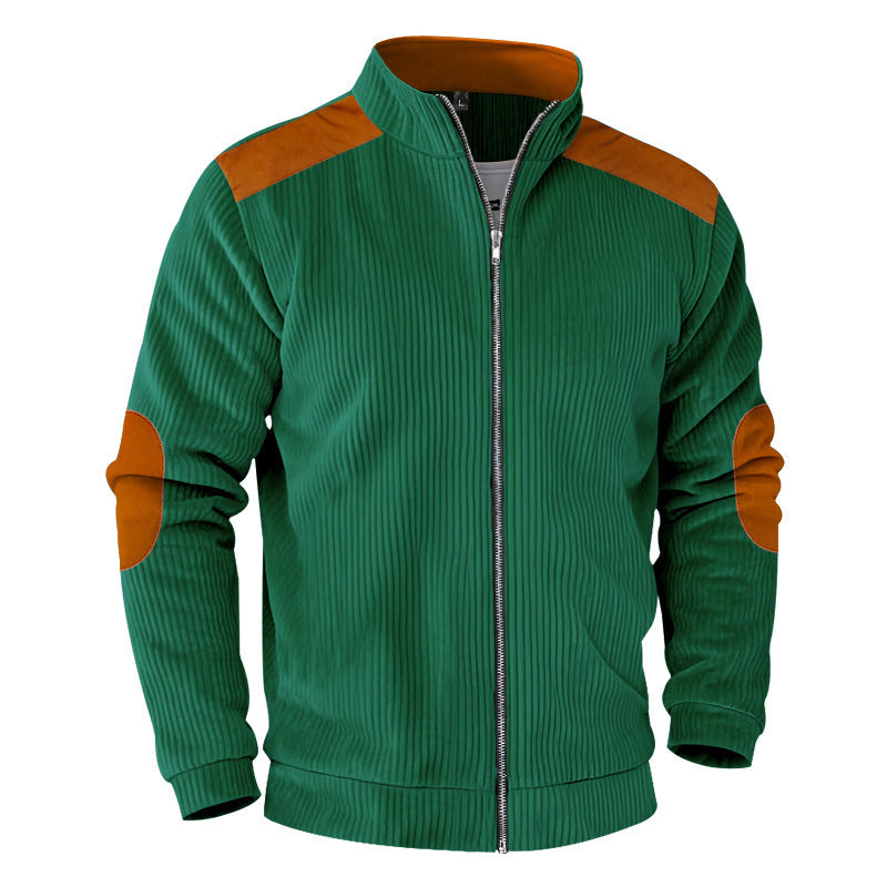 Herren sportliche Jacke mit strukturierten Ärmeln und Stehkragen Echoarchiv