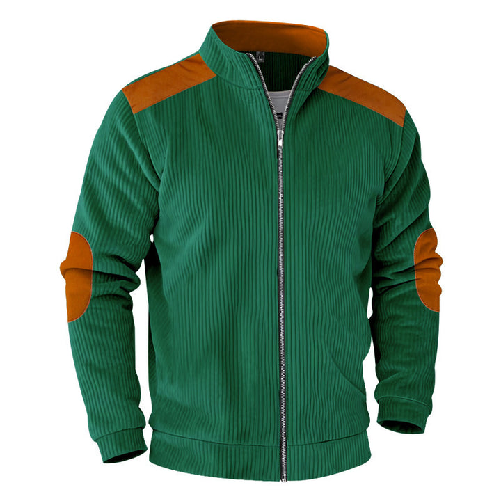Herren sportliche Jacke mit strukturierten Ärmeln und Stehkragen Echoarchiv