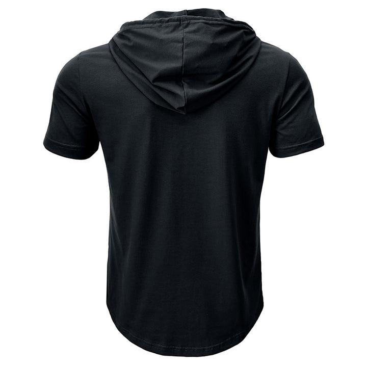 Herren Kurzarm-Hoodie mit Knopfleiste Echoarchiv