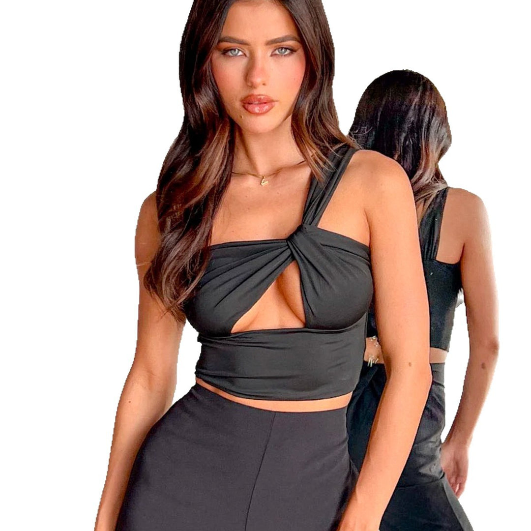 Damen Crop-Top mit Knotendetails Echo Archiv