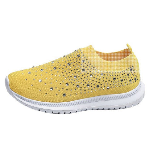 Damen Elastischer Slip-On Strick-Sneaker mit Strassbesatz Echo Archiv