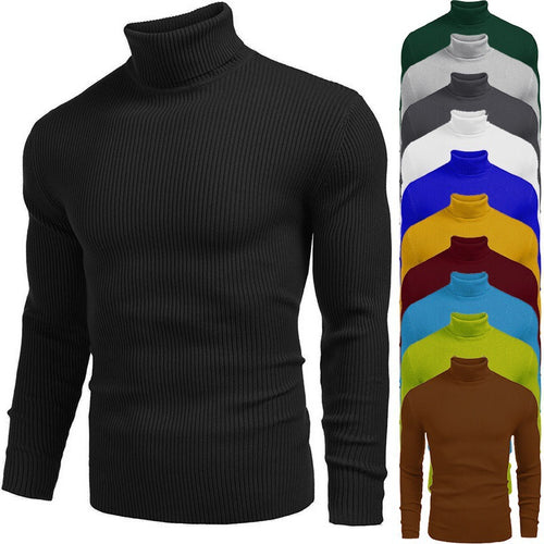 Herren Hochwertiger Rollkragenpullover aus feinem Rippenstrick Echoarchiv