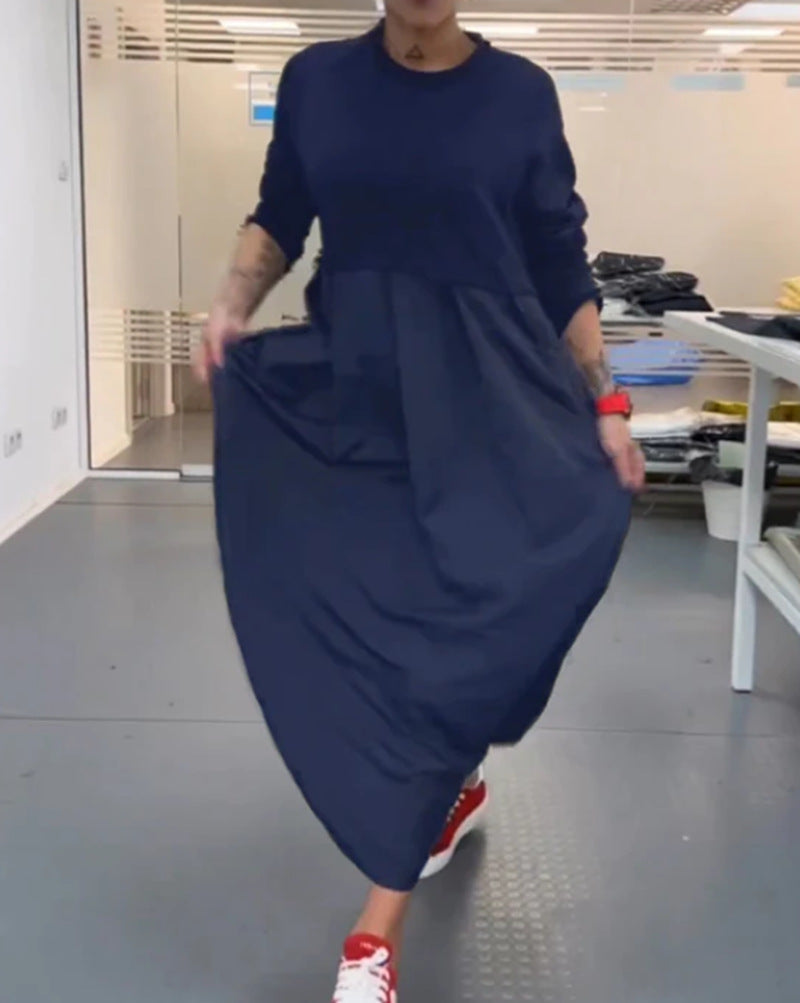 Damen nan Oversize-Maxikleid mit tiefer Passe und seitlichen Eingrifftaschen Echo Archiv