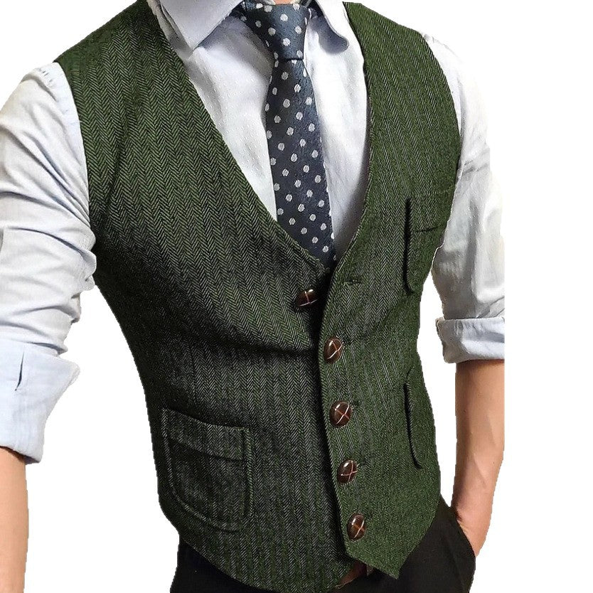 Herren Eleganter Weste aus Herringbone-Stoff Echo Archiv