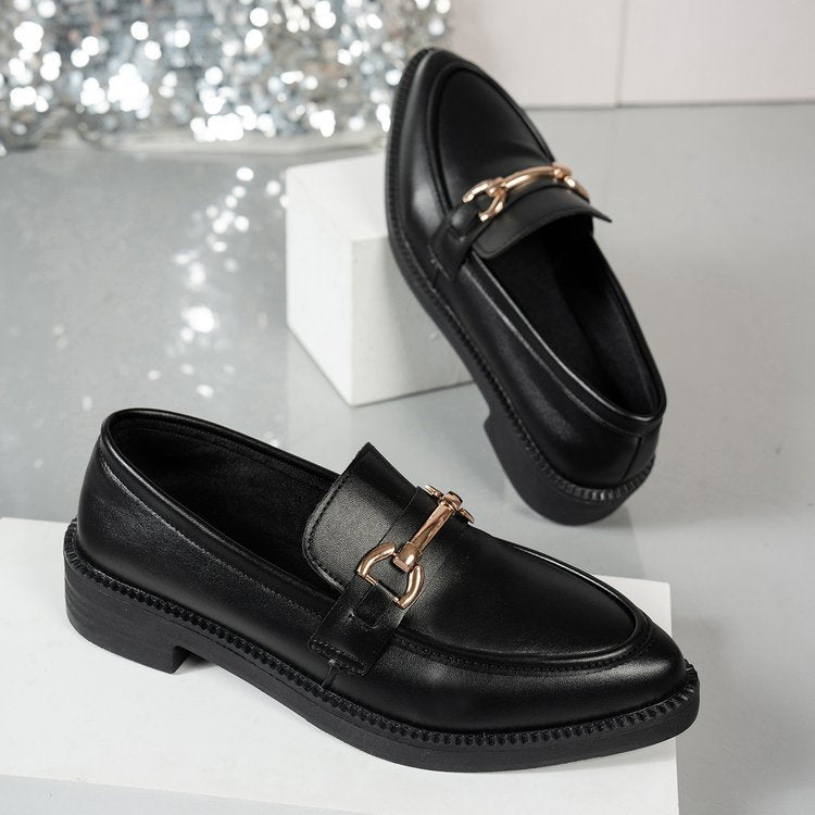 Damen  Lacklederoptik Loafer mit dekorativem Metall-Bit und profilierter Gummisohle Echo Archiv