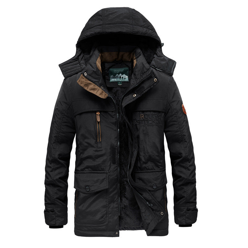 Herren Technischer Utility‑Parka mit wärmender Teddy‑Innenlage und abnehmbarer Kapuze Echo Archiv