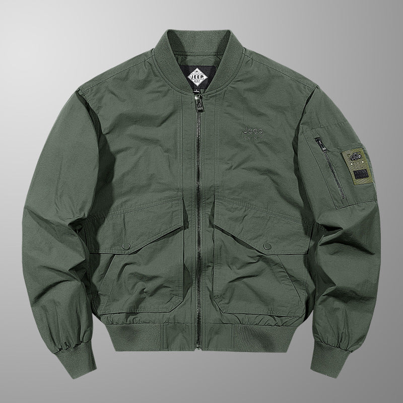 Herren o-Baumwoll-Twill-Arbeitsjacke mit schrägen Handtaschen und geripptem Saum Echo Archiv