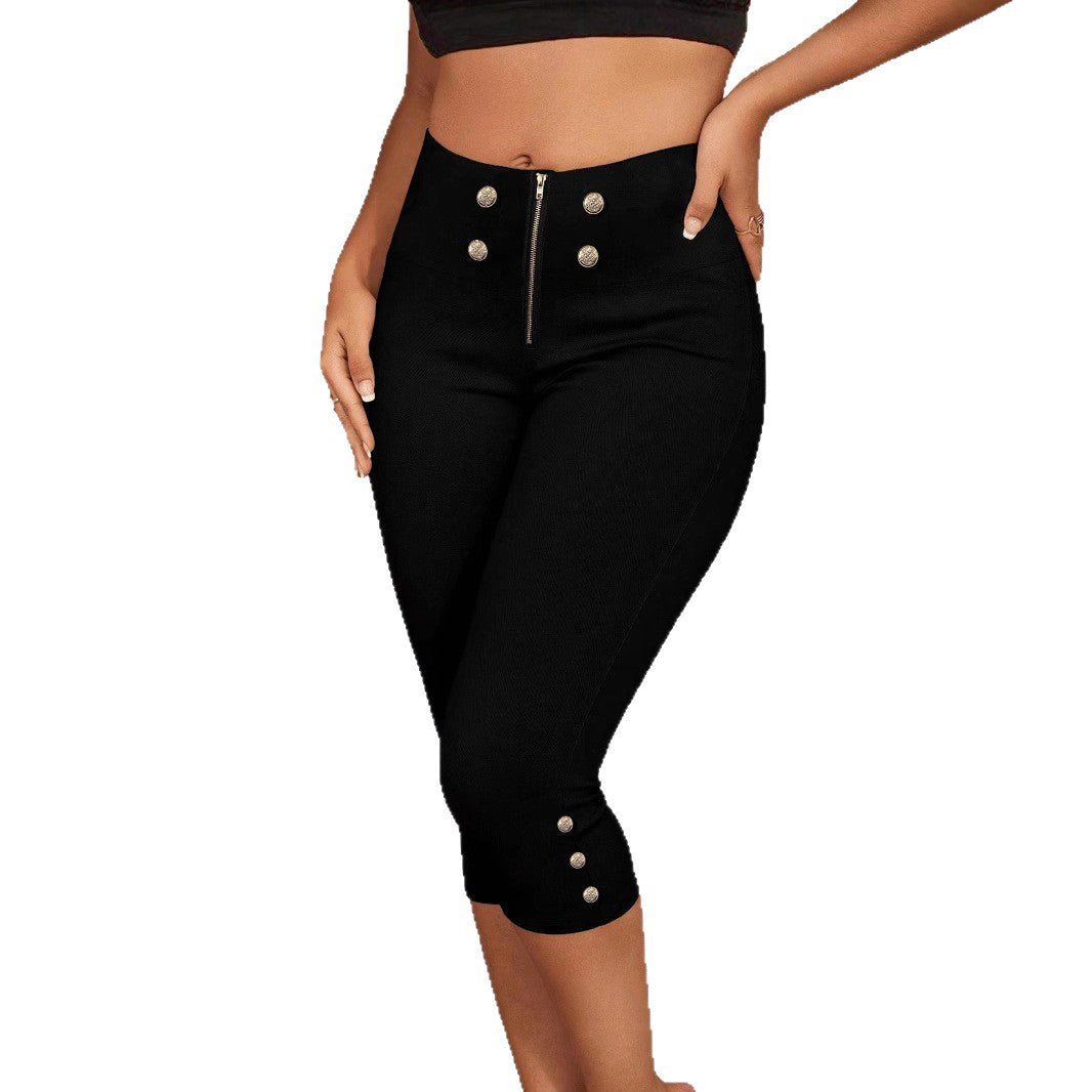 Damen elegante hochtaillierte Kniebundhose Echo Archiv