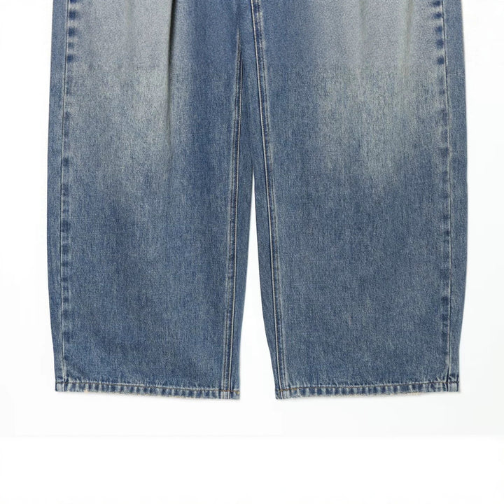 Damen Weite Ripped Denim‑Jeans mit Knie‑Löchern und hoher Leibhöhe Echo Archiv