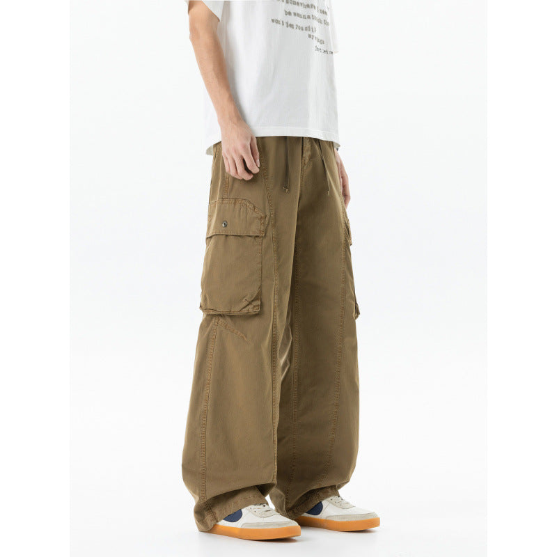 Herren weite Cargo-Hose im Baggy‑Schnitt mit Utility‑Taschen und Kordelbund Echo Archiv