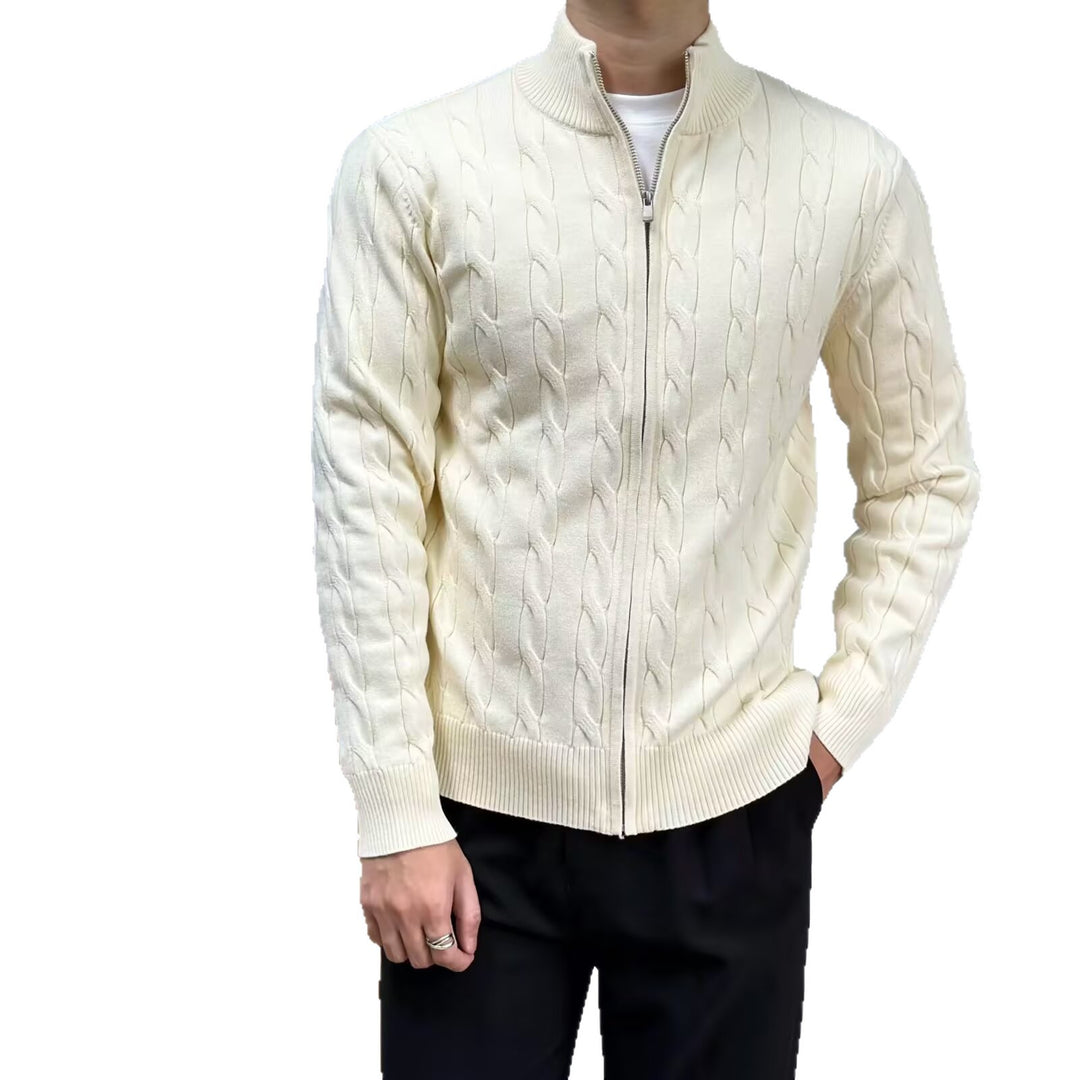 Herren Hochwertiger Strickpullover mit Reißverschluss Echo Archiv