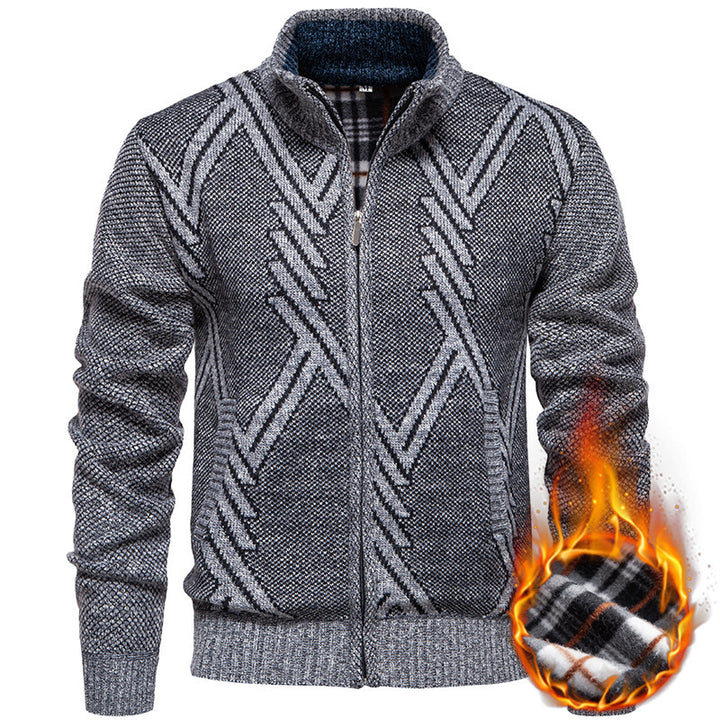 Herren Strickjacke mit strukturiertem Zopfmuster und praktischen Taschen Echoarchiv